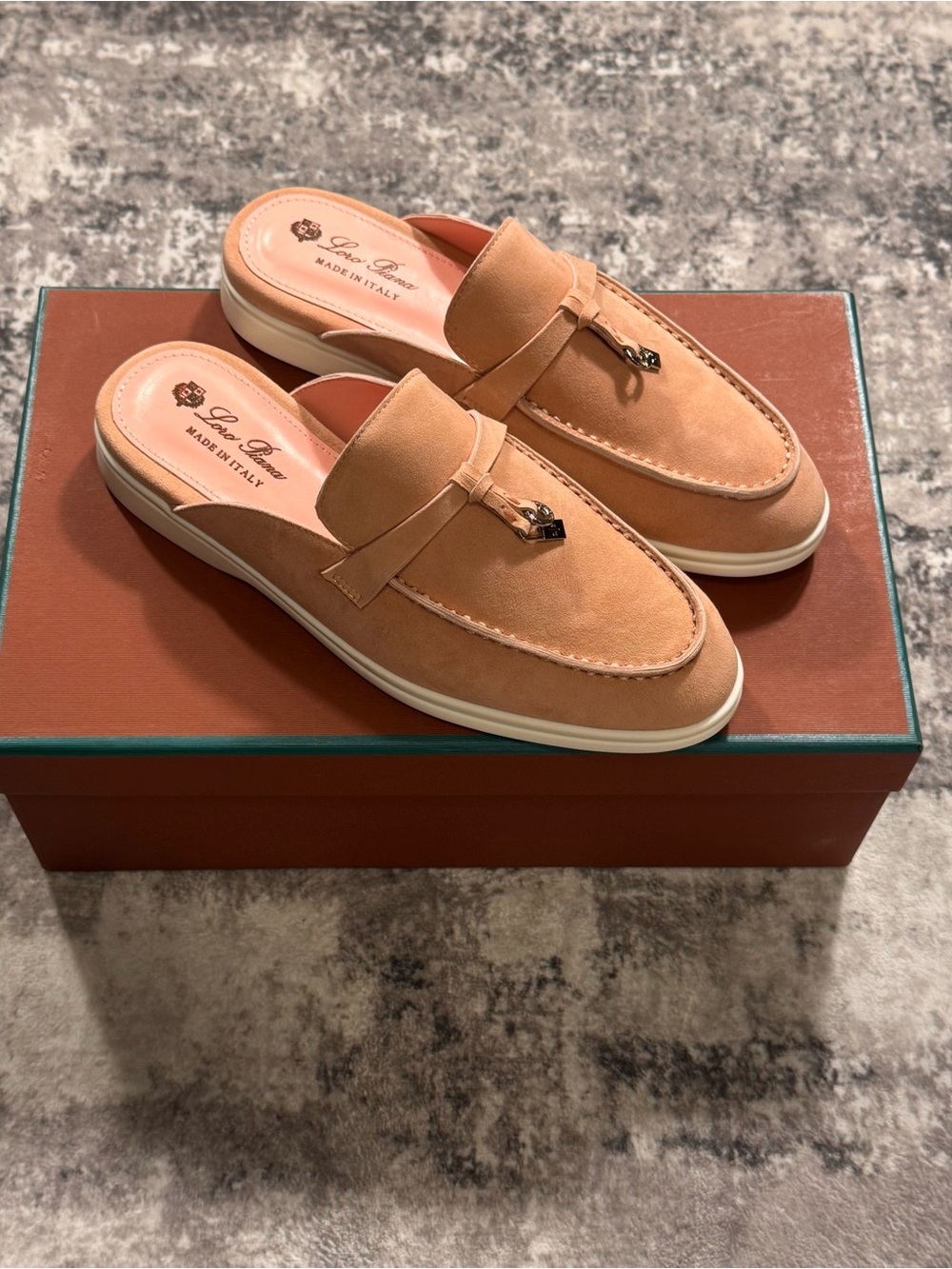 Loro Piana Pink Suede Summer Walker Loafers Women's Size EU 38 US 8 WITH BOX
